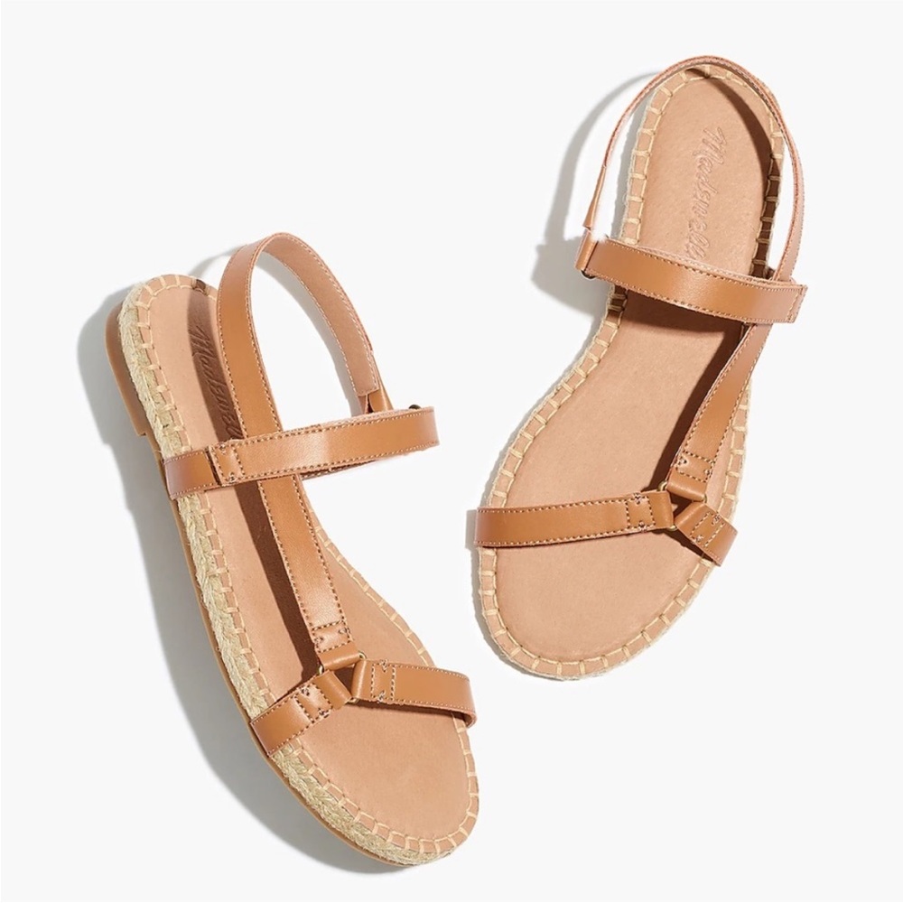 Madewell Hallie Espadrille Sandals Size 6.5 Desert Camel